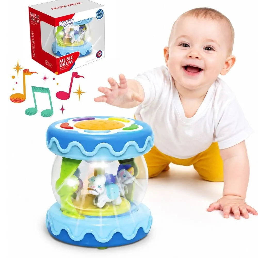 Woopie Baby muzikinis būgnelis 3in1 su žvaigždžių projektoriumi